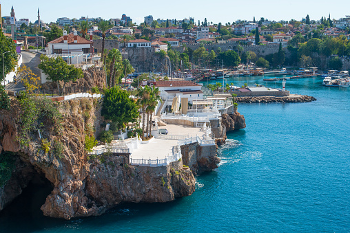 Kaleici Old Town and port in Antalya Turkey.  Travel and vacation concept.