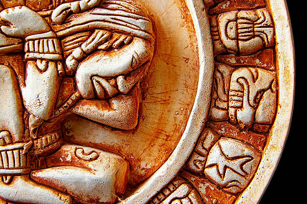 Calendar macro Closeup of glyphs on a Mayan calendar calendar 2012 stock pictures, royalty-free photos & images