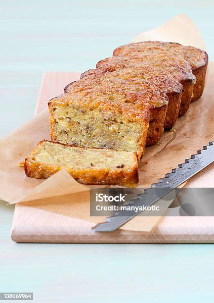 Banana Cake With Caramel Glaze Stock Photo - Download Image Now - Baking, Banana, Cake