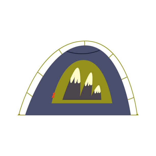 ilustraciones, imágenes clip art, dibujos animados e iconos de stock de campamento carpa - tent camping dome tent single object