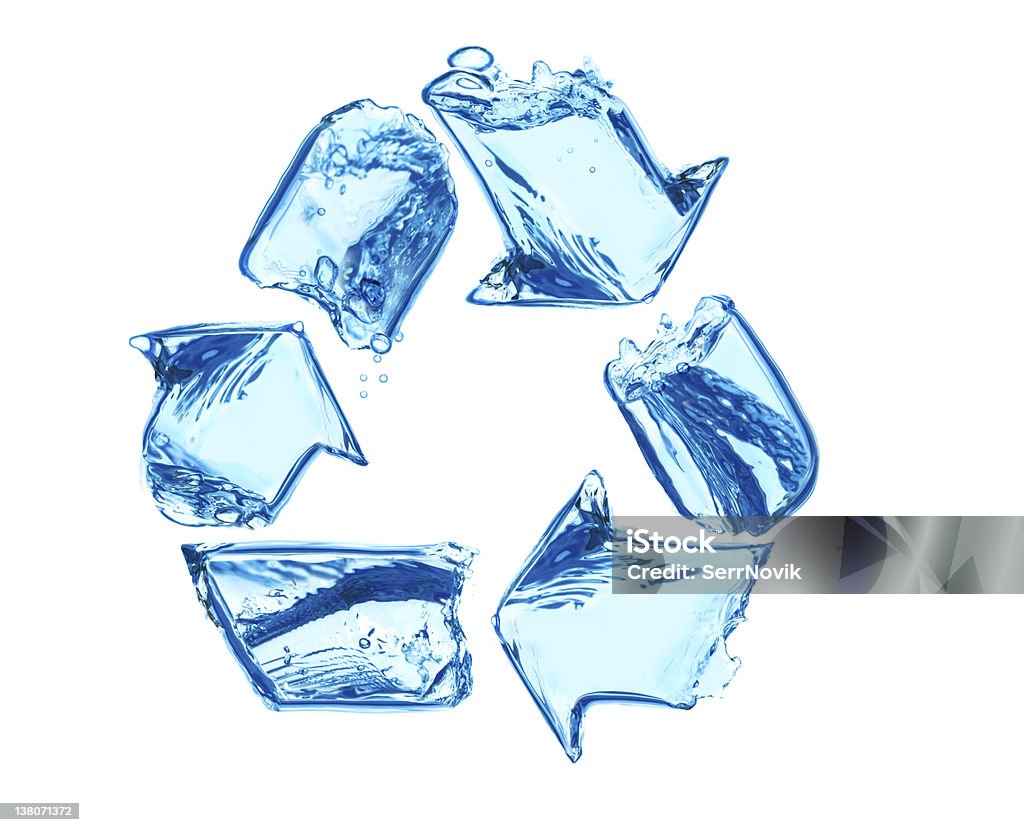 Recycle for clean water recycling sign made of water splashes Water Stock Photo