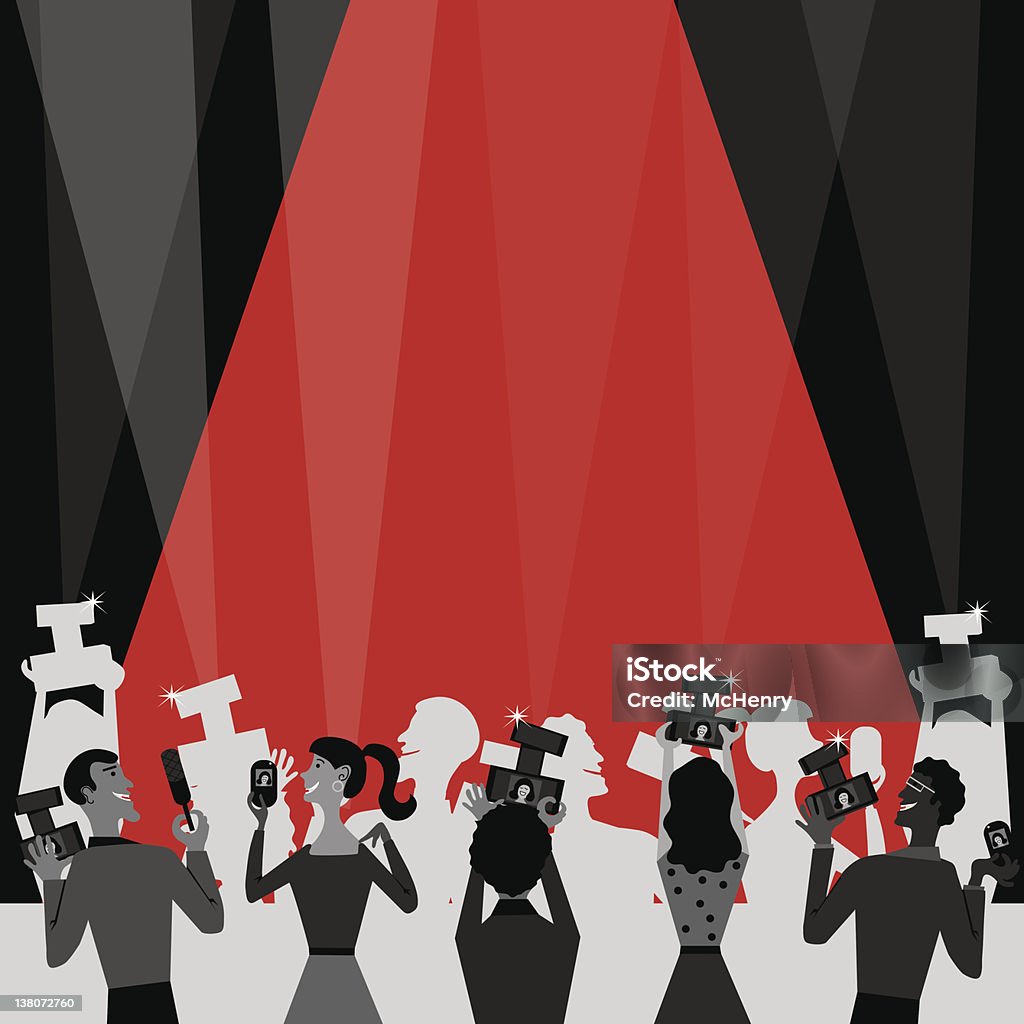 Голливудский фильм награду на красный ковер - Векторная графика Папарацци роялти-фри