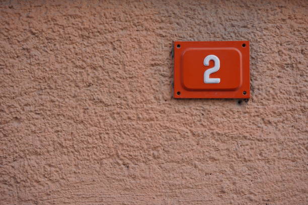 istock address sign hanging on the wall, two writers by number, copy space 1380727655