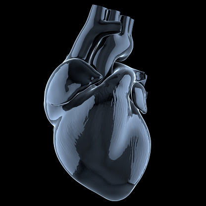 3d Heart isolated on black.