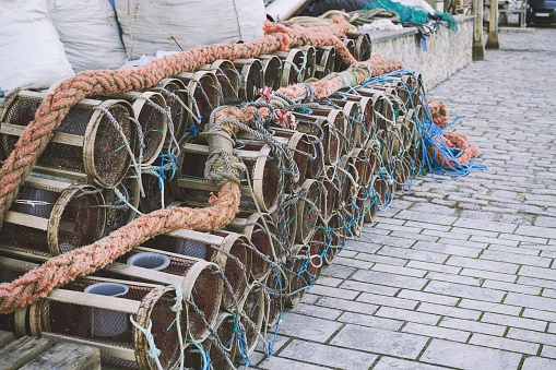 Fishing devises, group of seine baskets.