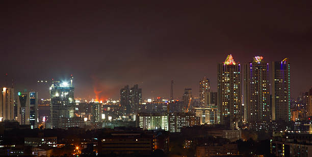 istock fire at Bandra station Mumbai India 138077685