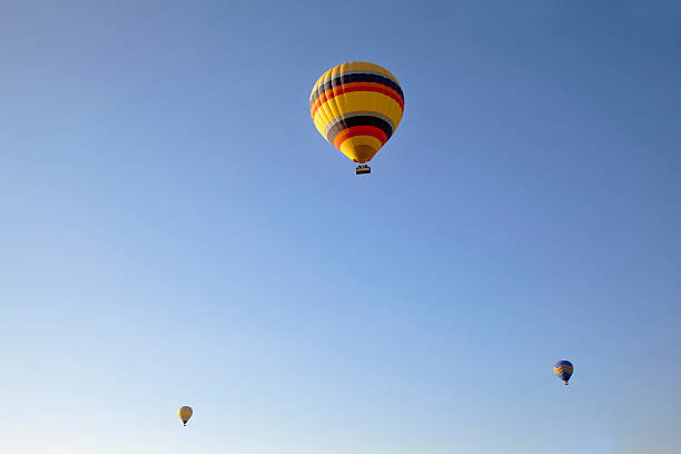 istock three hot air balloons clear blue sky 138077746