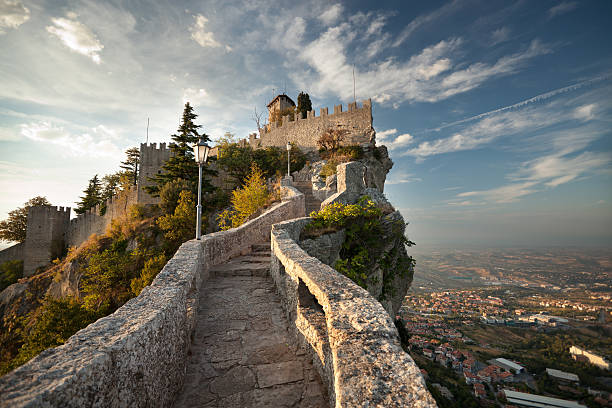 Castle in San Marino stock photo