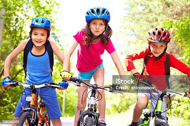 Children On Bikes Stock Photo - Download Image Now - Child, Cycling, Bicycle