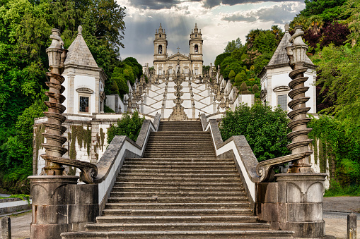 baroque staircase of Bom Jesus do Monte in Braga, Portugal\