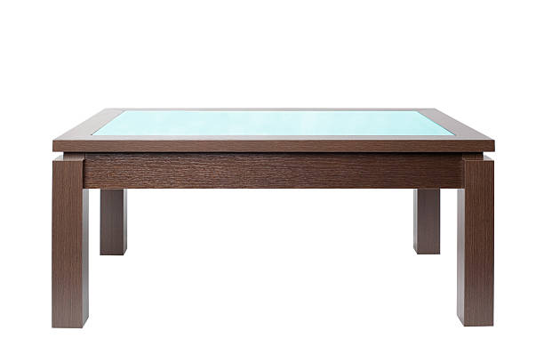 mesa de madera oscura - brown table coffee table side table fotografías e imágenes de stock
