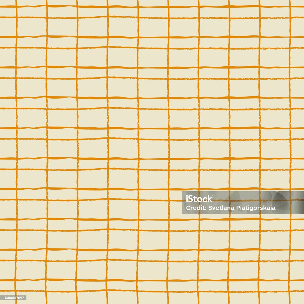 Gridline Pattern Seamless Repeating Pattern With Hand Drawn Rustic Gridline On ...