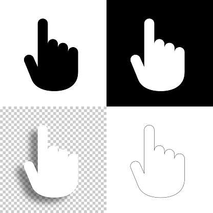 istock Hand cursor - pointer. Icon for design. Blank, white and black backgrounds - Line icon 1380861831