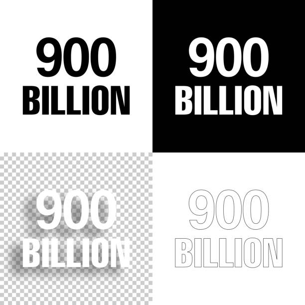900 Billion. Icon for design. Blank, white and black backgrounds - Line icon Icon of "900 Billion" for your own design. Four icons with editable stroke included in the bundle: - One black icon on a white background. - One blank icon on a black background. - One white icon with shadow on a blank background (for easy change background or texture). - One line icon with only a thin black outline (in a line art style). The layers are named to facilitate your customization. Vector Illustration (EPS10, well layered and grouped). Easy to edit, manipulate, resize or colorize. Vector and Jpeg file of different sizes. billions quantity stock illustrations