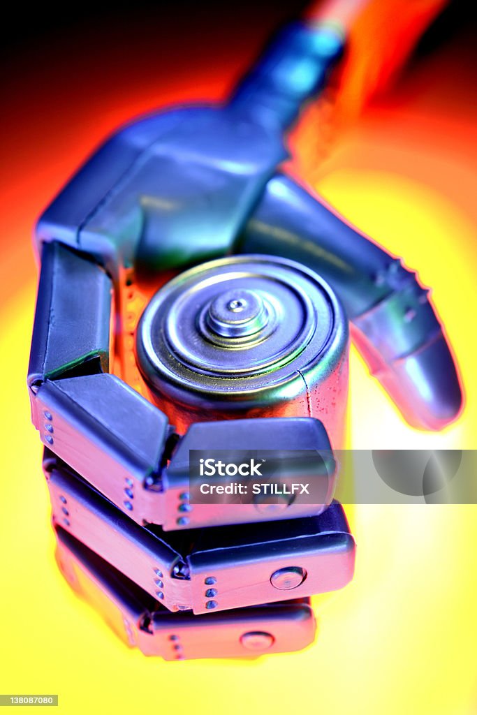 Robot e batteria - Foto stock royalty-free di Ambientazione interna