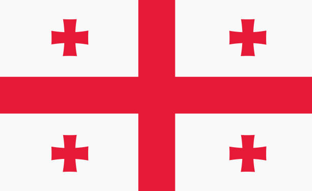 ilustraciones, imágenes clip art, dibujos animados e iconos de stock de ilustración de fondo de la bandera nacional de georgia rojo blanco - crear escudos de futbol