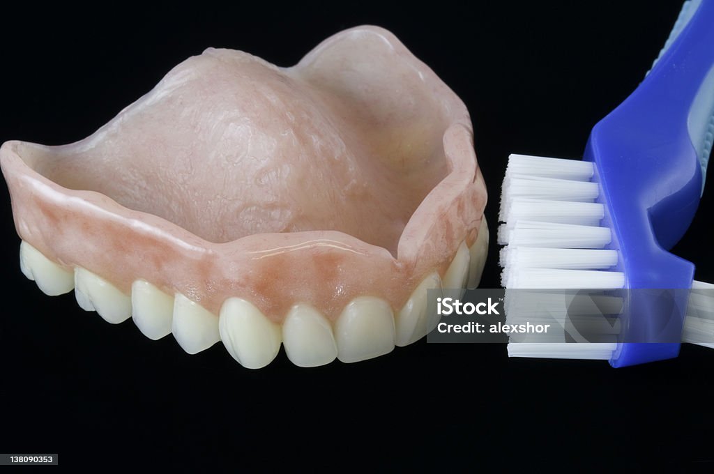 denture und Reinigung brush - Lizenzfrei Bürsten Stock-Foto