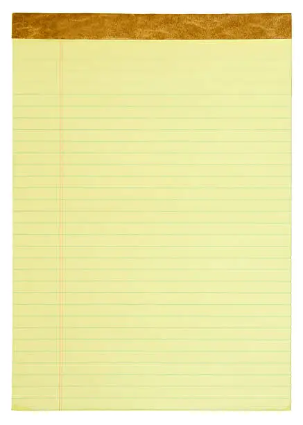 Photo of Yellow Lined Legal Pad