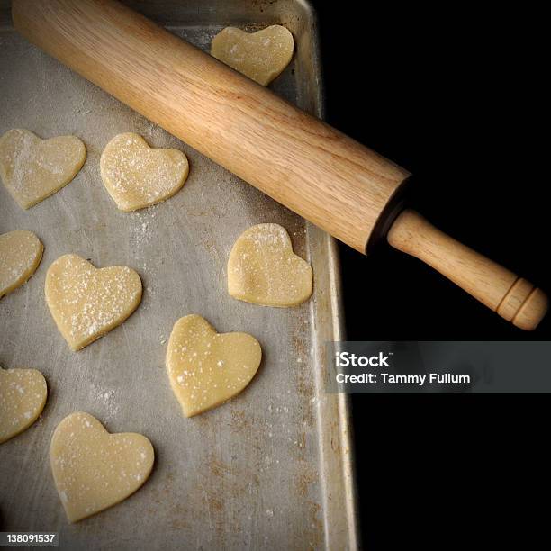 Valentine Heart Shaped Cookies Stock Photo - Download Image Now - Valentine's Day - Holiday, Baking, Baking Sheet