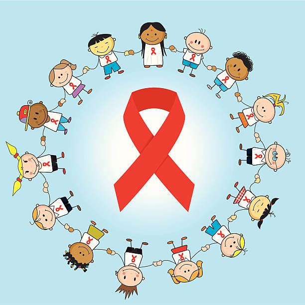 ilustraciones, imágenes clip art, dibujos animados e iconos de stock de el sida día - retrovirus hiv sexually transmitted disease aids