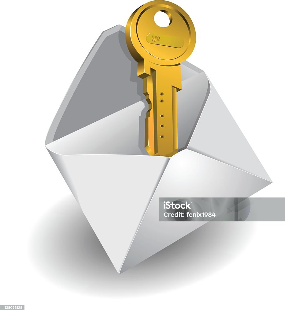 Icon Envelope Key Key In Envelope Stock Illustration - Download Image Now - Envelope ...