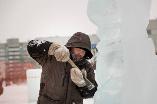 istock Portrait of a sculptor with a chisel in his hands 1380932703