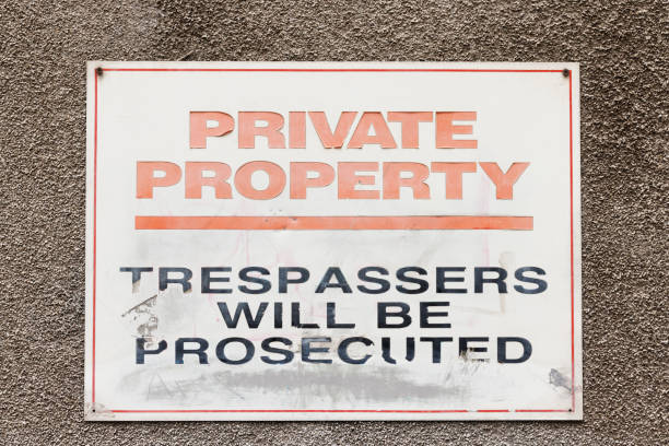 istock Metal Private property sign on a wall 1380943913