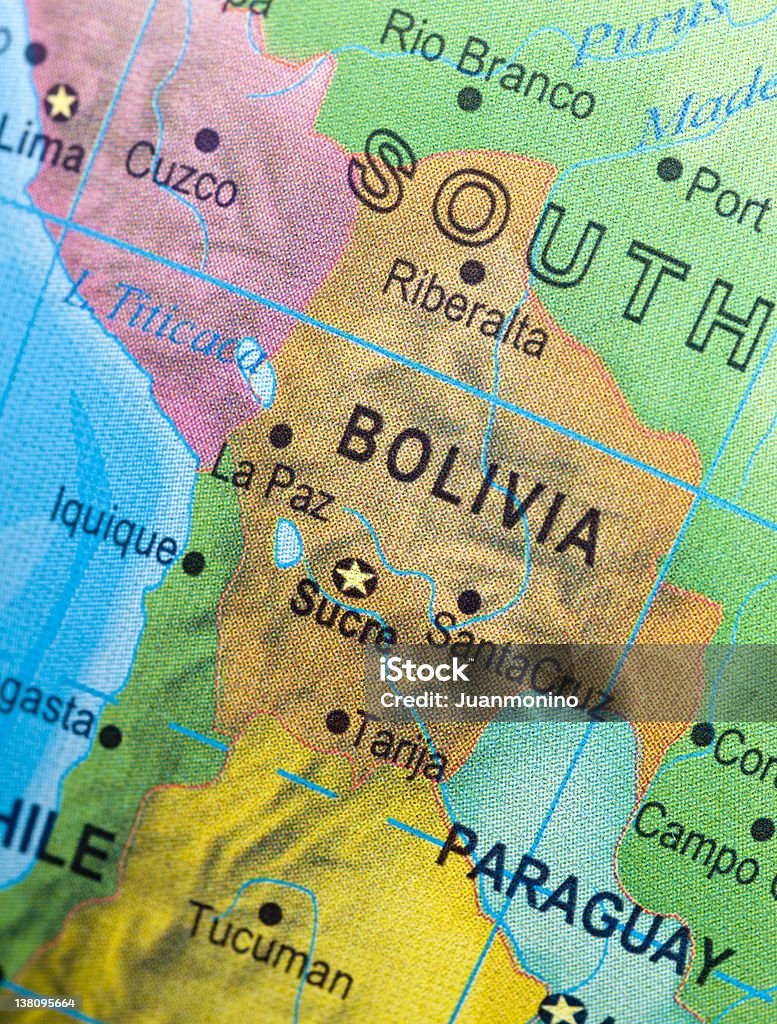 Mappa della Bolivia e vicinities - Foto stock royalty-free di Argentina - America del Sud