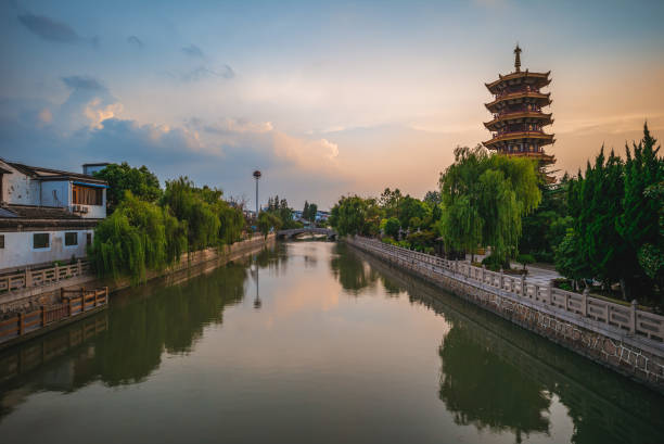 Bell Tower of qibao temple at qibao ancient town in shanghai, china