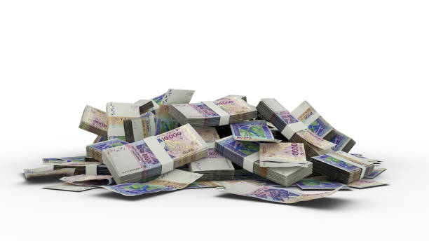 istock 3d stack of 10000 West African CFA notes isolated on white background 1380957983