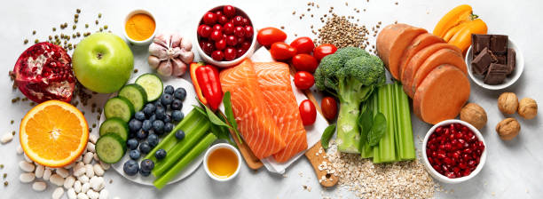 istock Anti Aging foods on light background. 1380969151