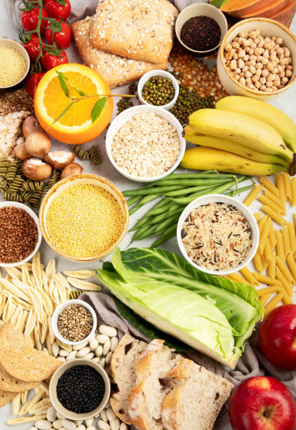 istock Best Sources of Carbs on a white background. 1380970085