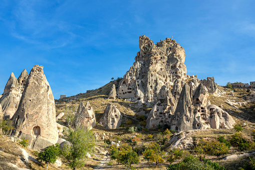 Townscape of Uchisar, Cappadocia, Nevşehir, Turkey