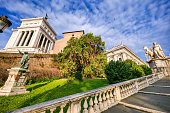 The monumental uphill of the Campidoglio (Roman Capitol) in the heart of Rome