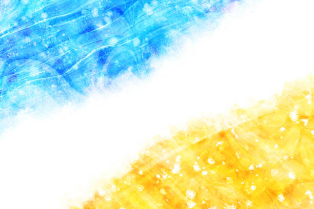 istock pastel color blue sky and cloud,  natural yellow watercolor paint background, vector illustration, abstract art 1380982203