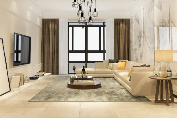 istock 3d rendering loft luxury living room with marble decor 1380984537