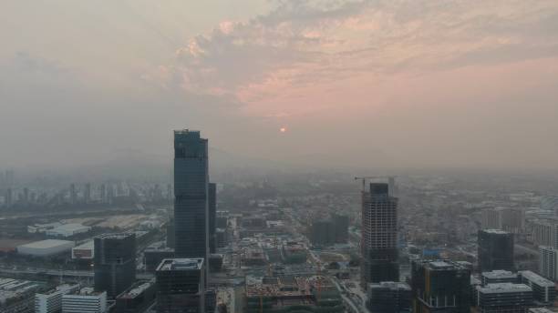 istock haze weather town dusk landscape 1380986063