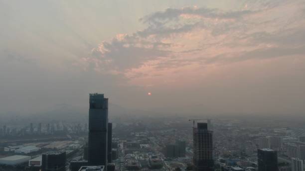 istock haze weather town dusk landscape 1380986064