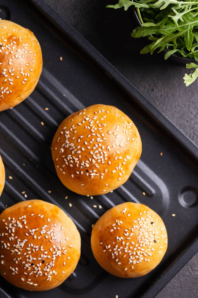 istock Freshly baked buns for burgers 1380988994