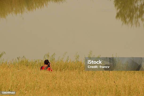 Photographer Has Reached The Fish Pond In Tuscany Stock Photo - Download Image Now - Camera - Photographic Equipment, Cereal Plant, Europe