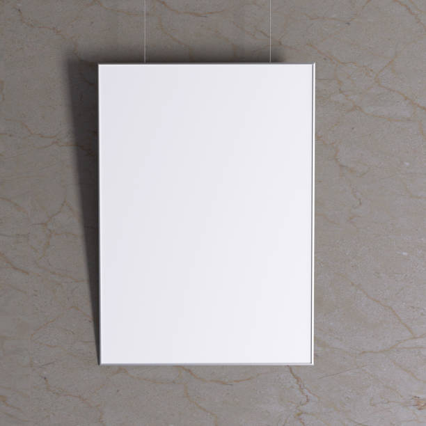 istock Blank paper a4 poster mockup on marble background 1381015146