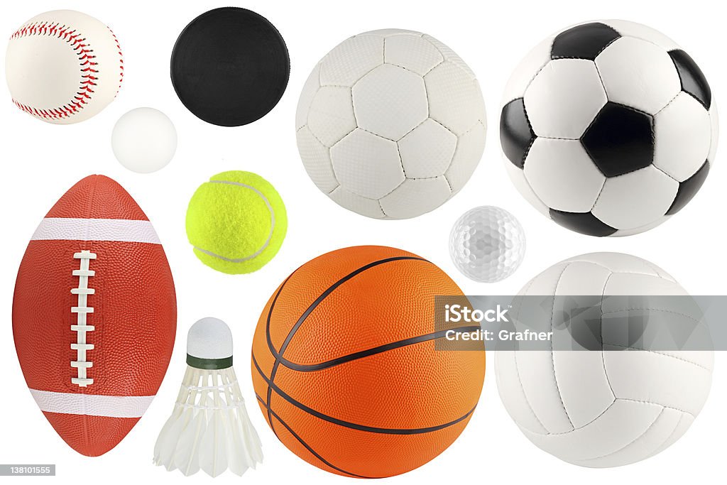 balls in sport 1 a set of different sport equipment and balls Sports Ball Stock Photo