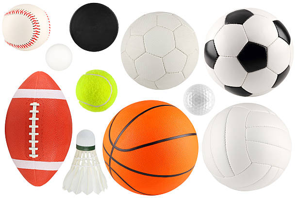 balls in sport 1 a set of different sport equipment and balls american football sport photos stock pictures, royalty-free photos & images