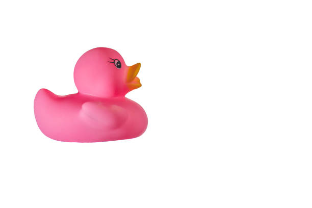 istock Bright pink rubber toy duck 1381042869