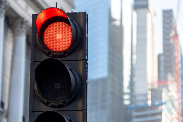 istock A red traffic light in a large city 1381045473