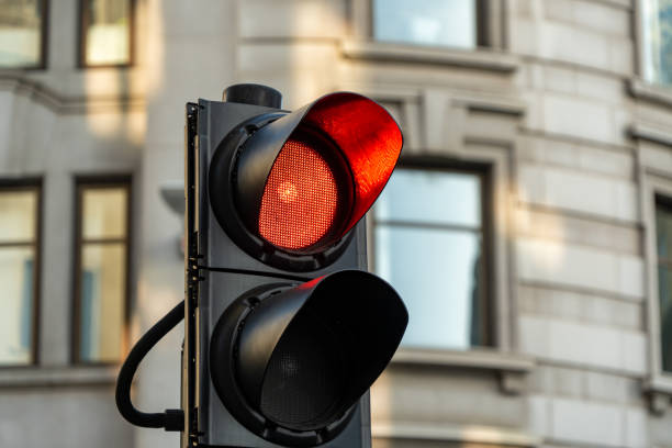 A traffic light on red A traffic light on red red light stock pictures, royalty-free photos & images