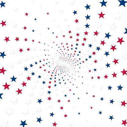 Swirl of stars in USA colors