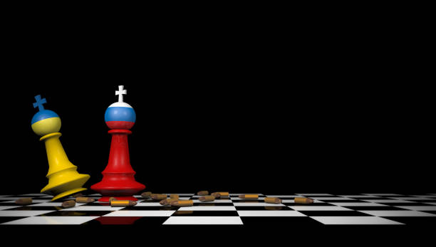 istock Mock up of national flag on chess 1381052370
