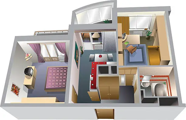 Vector illustration of interior  apartment