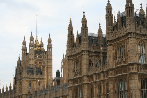 London, UK - February 6 2024: Exterior daytime view of Buckingham Palace and Victoria Memorial